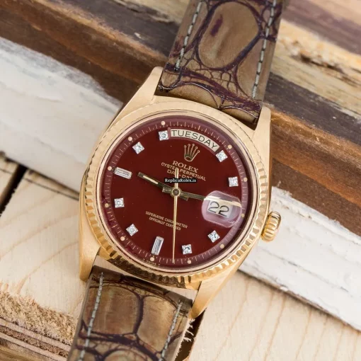 Pleasing Knockoff Rolex Day-date 36 1803 Caliber 1556 Automatic Movement 36mm Yellow Gold Case Mens/unisex Watch - Image 3