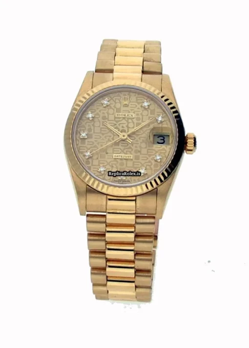Recommend Replica Rolex Datejust 68278 Caliber 2135 Automatic Movement 31mm Yellow Gold Case Womens Watch - Image 4