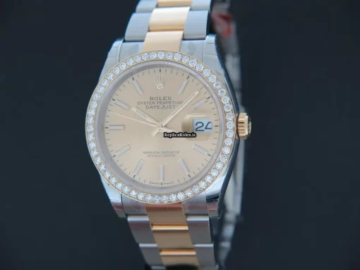 Cheap Replica Rolex Datejust 126203 Automatic Movement 36mm Gold/steel Case Mens/unisex Watch