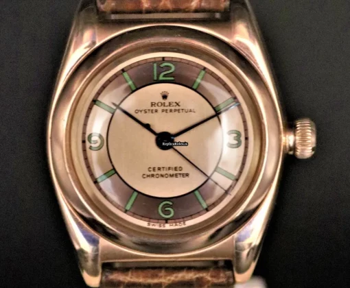 Cool Replica Rolex Bubble Back 3372 Cosc Automatic Movement 31mm Rose Gold Case Mens/unisex Watch
