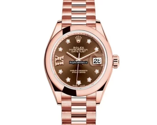 Mind-boggling Clone Rolex Lady-datejust 279165 Automatic Movement 28mm Rose Gold Case Womens Watch