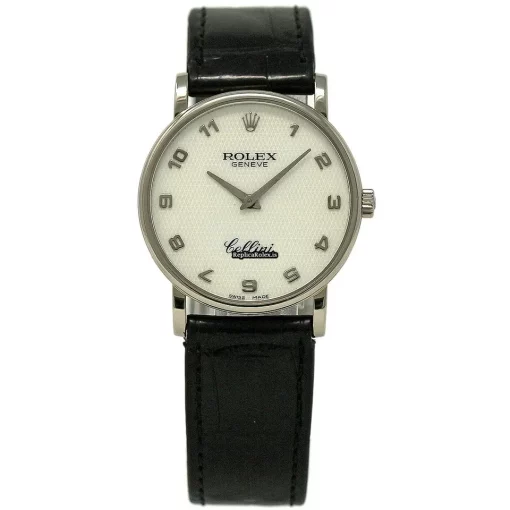 Marvellous Fake Rolex Cellini 5515 Manual Winding Movement 32mm White Gold Case Womens Watch - Image 2