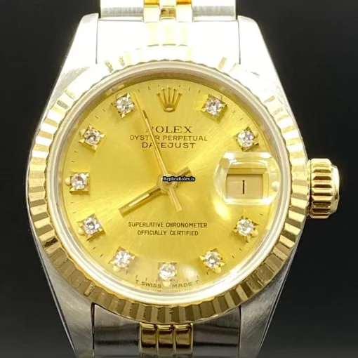 Stylish Replica Rolex Lady-datejust 69173 Caliber 2135 Automatic Movement 26mm Gold/steel Case Womens Watch