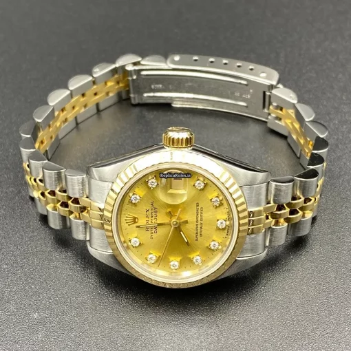 Stylish Replica Rolex Lady-datejust 69173 Caliber 2135 Automatic Movement 26mm Gold/steel Case Womens Watch - Image 4