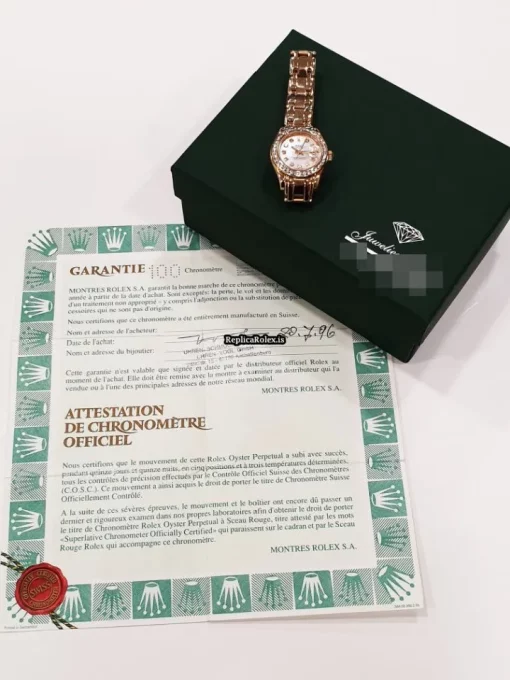 Incredible Copy Rolex Lady-datejust Pearlmaster 69318 Caliber 2135 Automatic Movement 29mm Yellow Gold Case Womens Watch - Image 7