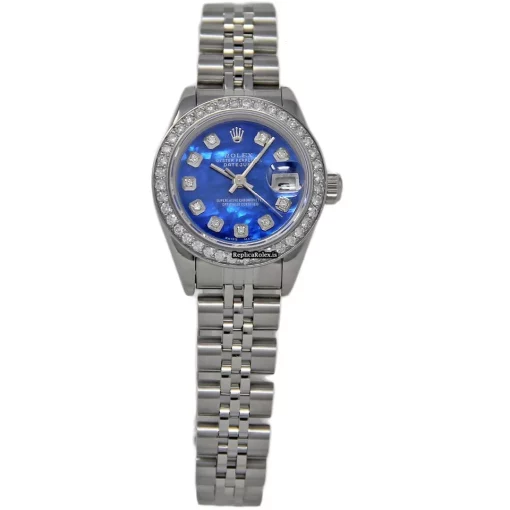 Mind-boggling Fake Rolex Oyster Perpetual Lady Date 69240 Automatic Movement 26mm Steel Case Womens Watch - Image 2