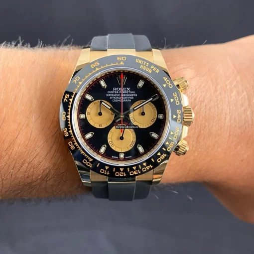 Defect Replica Rolex Daytona 116518ln-0039 Caliber 4130 Automatic Movement 40x46mm Yellow Gold Case Mens/unisex Watch - Image 2