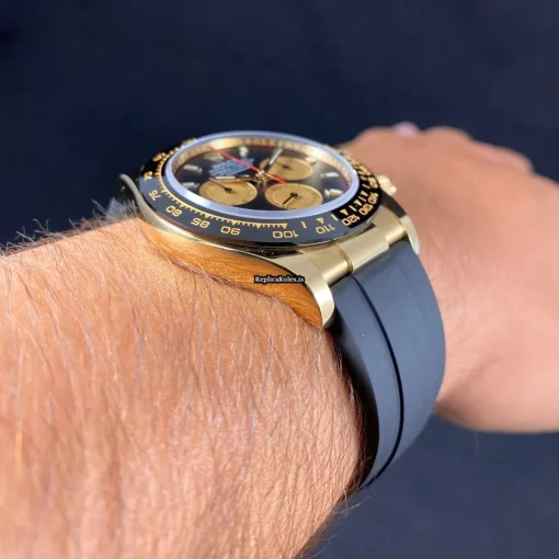 Defect Replica Rolex Daytona 116518ln-0039 Caliber 4130 Automatic Movement 40x46mm Yellow Gold Case Mens/unisex Watch - Image 5
