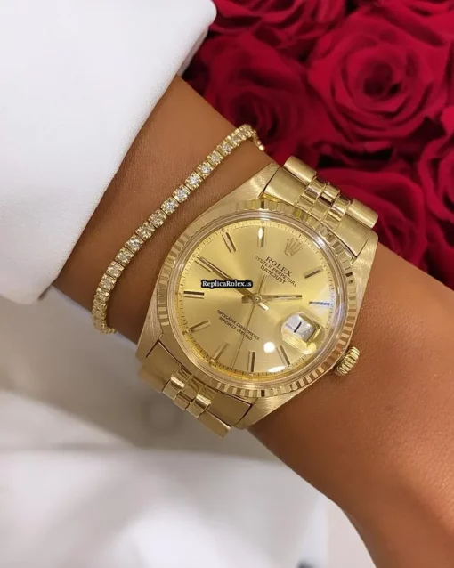 Wonderful Replica Rolex Datejust 1601 Caliber 1570 Automatic Movement 36mm Yellow Gold Case Mens/unisex Watch - Image 8