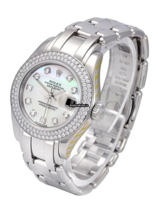 Wonderful Replicas Rolex Pearlmaster 80339 Automatic Automatic Movement 29mm White Gold Case Womens Watch - Image 2