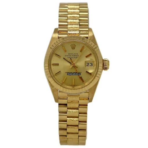 Incredible Replica Rolex Lady-datejust 6917 Automatic Movement 26mm Yellow Gold Case Womens Watch - Image 2