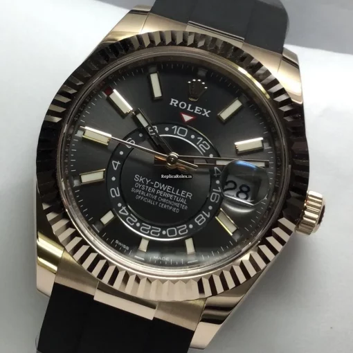 Cheap Replica Rolex Sky-dweller 326235 Rose Gold Case Watch
