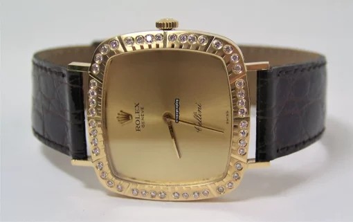 Perfect Fake Rolex Cellini 4320 Manual Winding Movement Yellow Gold Case Womens Watch - Image 3