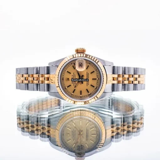 Superior Fake Rolex Lady-datejust 69173 Automatic Movement 26mm Gold/steel Case Womens Watch