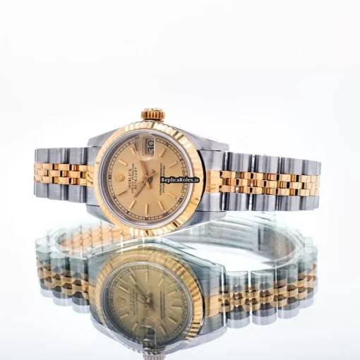 Superior Fake Rolex Lady-datejust 69173 Automatic Movement 26mm Gold/steel Case Womens Watch - Image 2