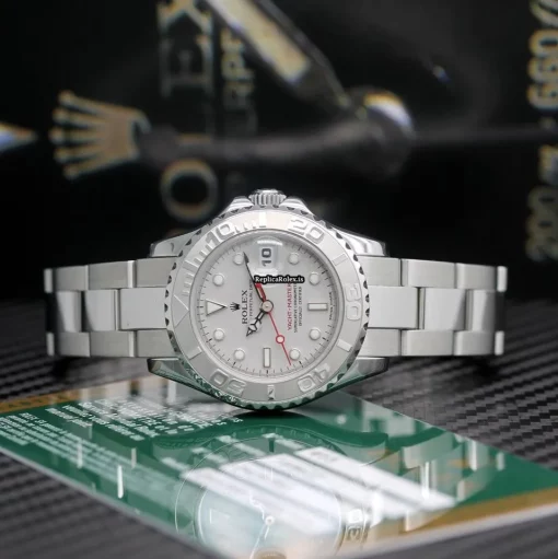 Trustworthy Copy Rolex Yacht-master 169622 Caliber 2235 Automatic Movement 29mm Steel Case Womens Watch - Image 4