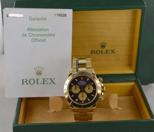 Wholesale Replica Rolex Daytona 116528 Caliber 4130 Automatic Movement 40mm Yellow Gold Case Mens/unisex Watch - Image 7