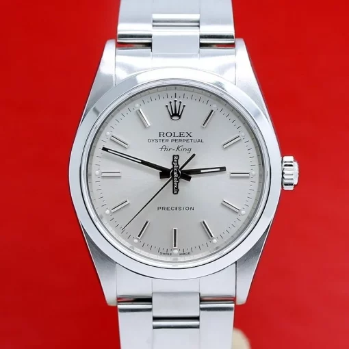 Terrific Replica Rolex Air King Precision 14000m Caliber 3130 Automatic Movement 34mm Steel Case Mens/unisex Watch - Image 4