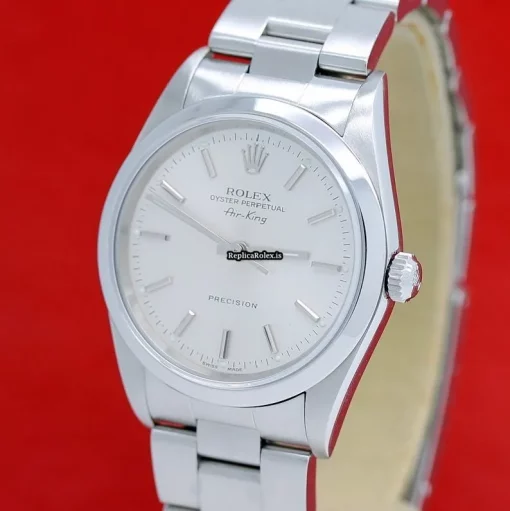 Terrific Replica Rolex Air King Precision 14000m Caliber 3130 Automatic Movement 34mm Steel Case Mens/unisex Watch - Image 8