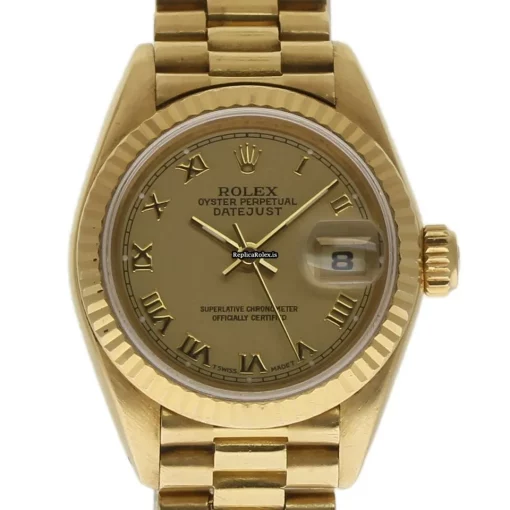 Good Fake Rolex Lady-datejust 69178 Automatic Movement 26mm Yellow Gold Case Womens Watch