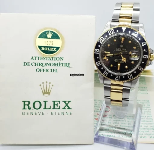 High-end Copies Rolex Gmt-master 1675 Caliber 1570 Automatic Movement 40mm Gold/steel Case Mens/unisex Watch