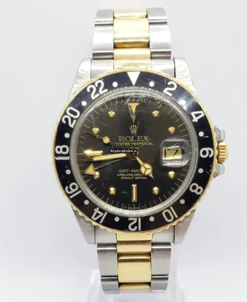 High-end Copies Rolex Gmt-master 1675 Caliber 1570 Automatic Movement 40mm Gold/steel Case Mens/unisex Watch - Image 4