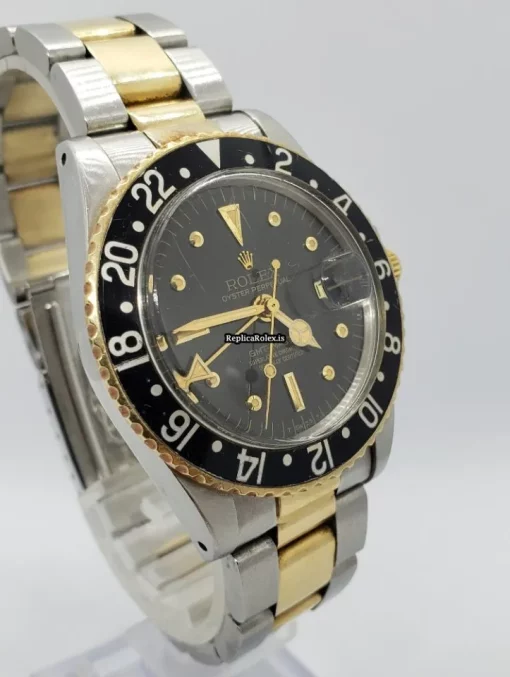 High-end Copies Rolex Gmt-master 1675 Caliber 1570 Automatic Movement 40mm Gold/steel Case Mens/unisex Watch - Image 6