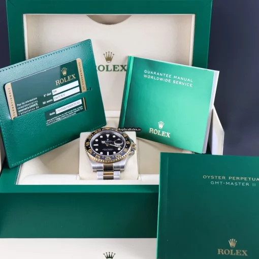 Incredible Clone Rolex Gmt-master II 116713ln Caliber 3186 Automatic Movement 40mm Gold/steel Case Mens/unisex Watch - Image 5