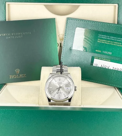 Incredible Imitation Rolex Datejust 126200-0002 Automatic Movement 36mm Steel Case Mens/unisex Watch - Image 3
