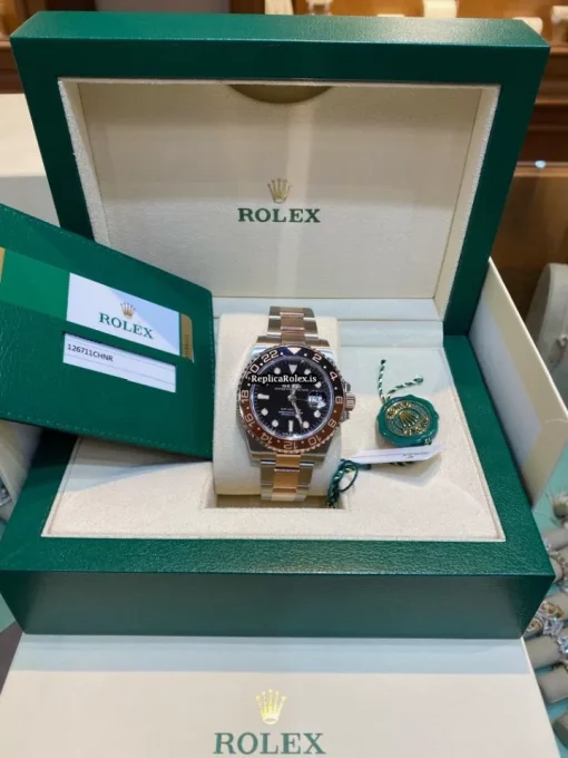 Perfect Copy Rolex Gmt-master II 126711chnr Caliber 3285 Automatic Movement 40mm Gold/steel Case Mens/unisex Watch