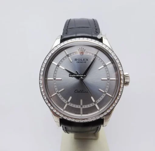Nice Replica Rolex Cellini Time 50709rbr Automatic Movement 39mm White Gold Case Mens/unisex Watch - Image 2
