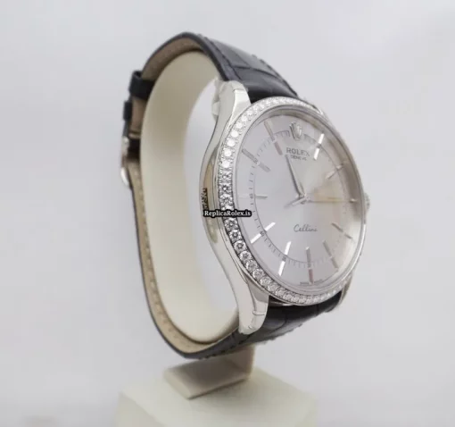 Nice Replica Rolex Cellini Time 50709rbr Automatic Movement 39mm White Gold Case Mens/unisex Watch - Image 4