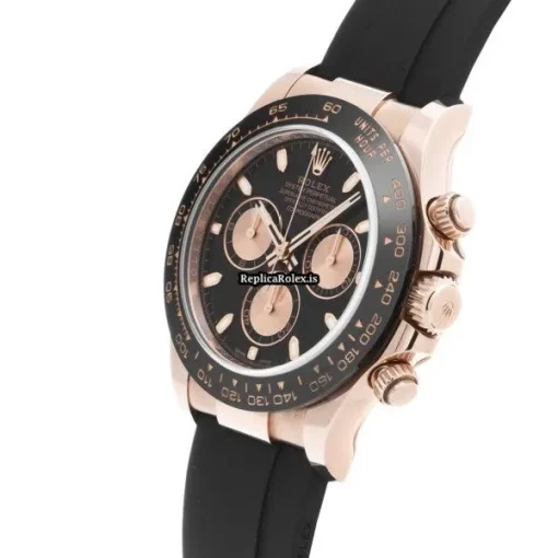 High-end Fake Rolex Daytona 116515ln Caliber 4130 Automatic Movement 40mm Rose Gold Case Watch - Image 2