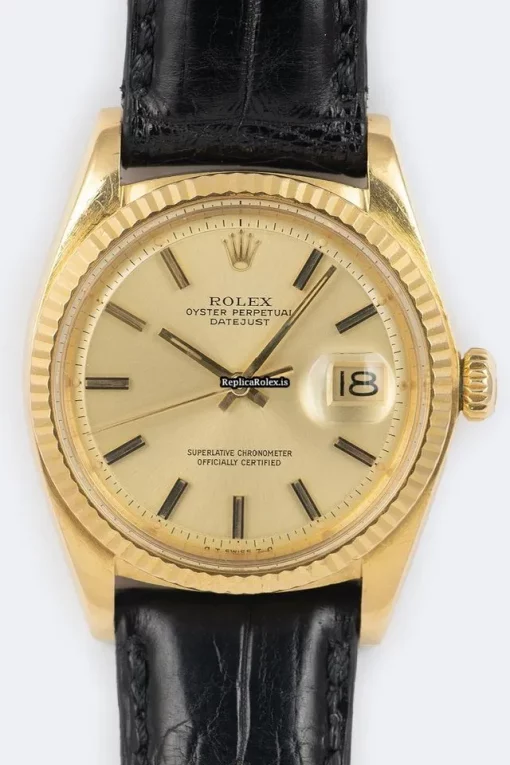 Distinctive Replica Rolex Datejust 1601 Caliber 1570 Automatic Movement 36mm Yellow Gold Case Mens/unisex Watch
