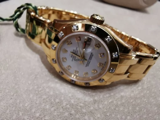 Swiss Replica Rolex Lady-datejust Pearlmaster 80318 Caliber 2235 Automatic Movement 29mm Yellow Gold Case Womens Watch - Image 8