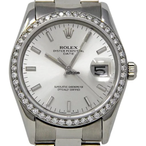 Affordable Replica Rolex Oyster Perpetual Date 15000 Automatic Movement 34mm Steel Case Womens Watch