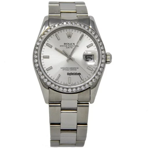 Affordable Replica Rolex Oyster Perpetual Date 15000 Automatic Movement 34mm Steel Case Womens Watch - Image 2