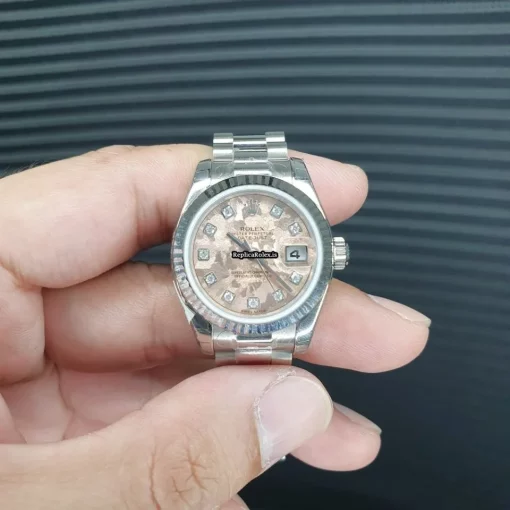 Pleasing Fake Rolex Lady-datejust 179179 Caliber 2235 Automatic Movement 26mm White Gold Case Womens Watch - Image 2