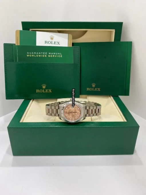 Pleasing Fake Rolex Lady-datejust 179179 Caliber 2235 Automatic Movement 26mm White Gold Case Womens Watch - Image 3