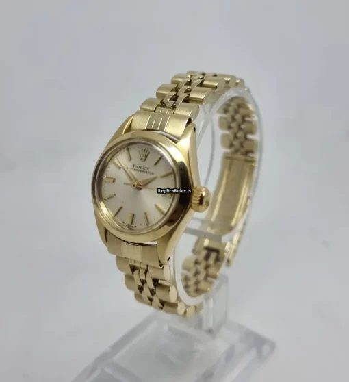 Exquisite Replica Rolex Oyster Perpetual 6618 Caliber 1161 Automatic Movement Yellow Gold Case Womens Watch
