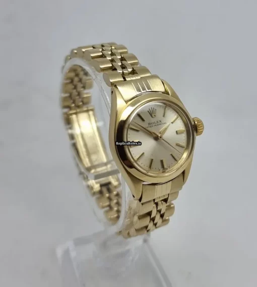 Exquisite Replica Rolex Oyster Perpetual 6618 Caliber 1161 Automatic Movement Yellow Gold Case Womens Watch - Image 2
