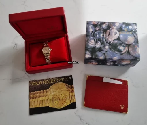 Exquisite Replica Rolex Oyster Perpetual 6618 Caliber 1161 Automatic Movement Yellow Gold Case Womens Watch - Image 8
