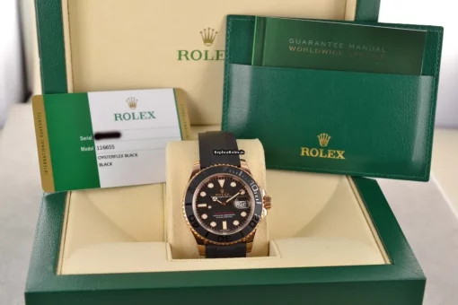 Unique Fake Rolex Yacht-master 40 116655 Caliber 3135 Automatic Movement 40mm Rose Gold Case Mens/unisex Watch - Image 7