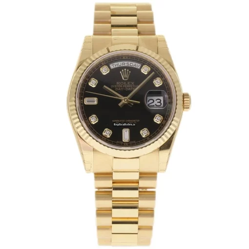Lovely Fake Rolex Day-date 36 118238 Caliber 3155 Automatic Movement 36mm Yellow Gold Case Mens/unisex Watch - Image 2
