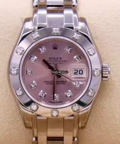 Popular Fakes Rolex Lady-datejust Pearlmaster 80319 Automatic Movement 29mm White Gold Case Womens Watch