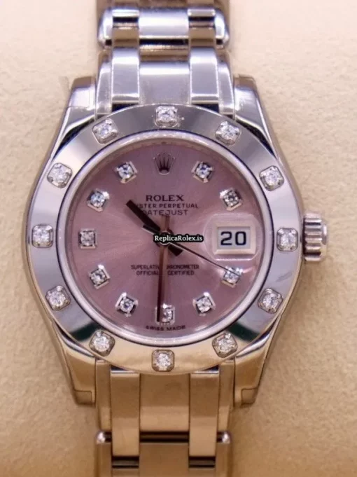 Popular Fakes Rolex Lady-datejust Pearlmaster 80319 Automatic Movement 29mm White Gold Case Womens Watch