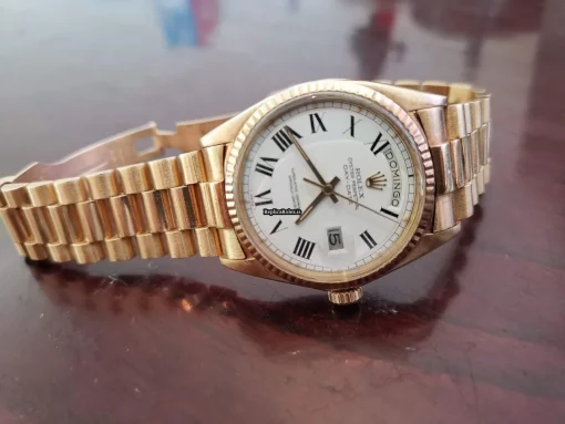 High-end Fake Rolex Day-date 36 1803 Caliber 1556 Automatic Movement 36mm Yellow Gold Case Mens/unisex Watch - Image 3