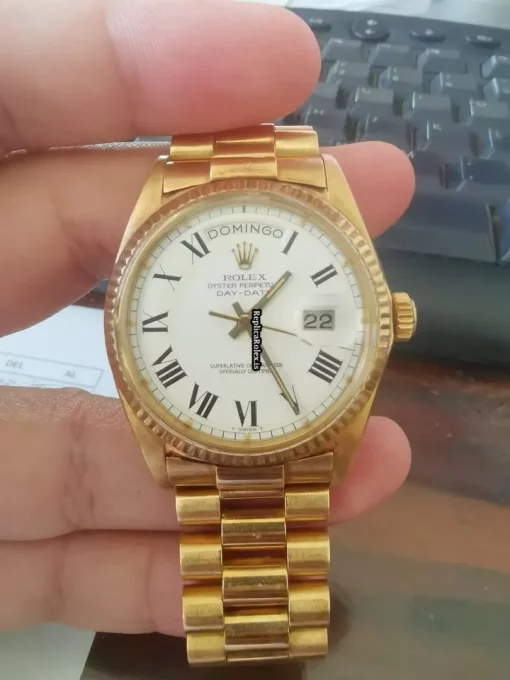 High-end Fake Rolex Day-date 36 1803 Caliber 1556 Automatic Movement 36mm Yellow Gold Case Mens/unisex Watch - Image 8