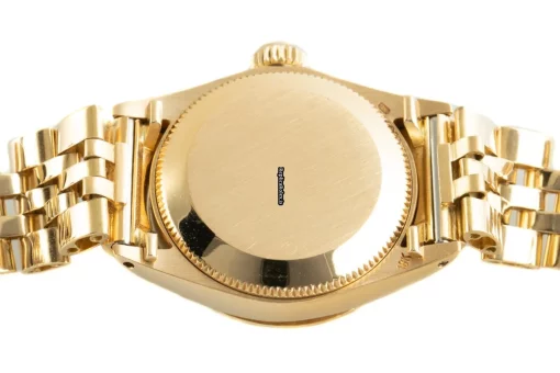 Fabulous Fake Rolex Oyster Perpetual Lady Date 6517 Caliber 1161 Automatic Movement 25mm Yellow Gold Case Womens Watch - Image 8