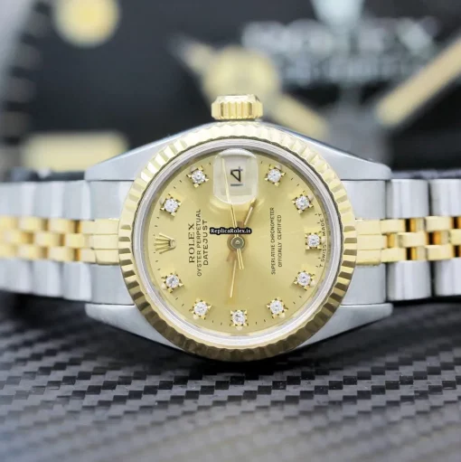 Discount Replica Rolex Lady-datejust 69173 Caliber 2135 Automatic Movement 26mm Steel Case Womens Watch - Image 2